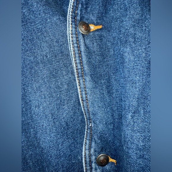 Vintage Maxwear Flannel Lined Denim Chore/Barn Jacket with Leather Collar M-XL - Picture 3 of 12